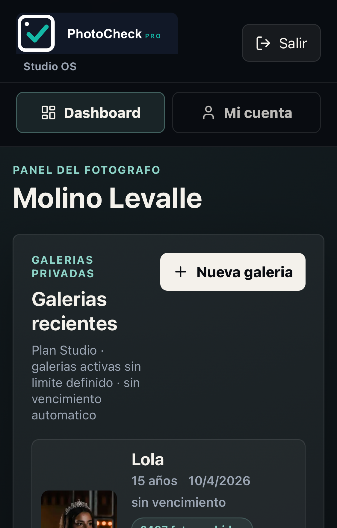 Trabajo del fotógrafo