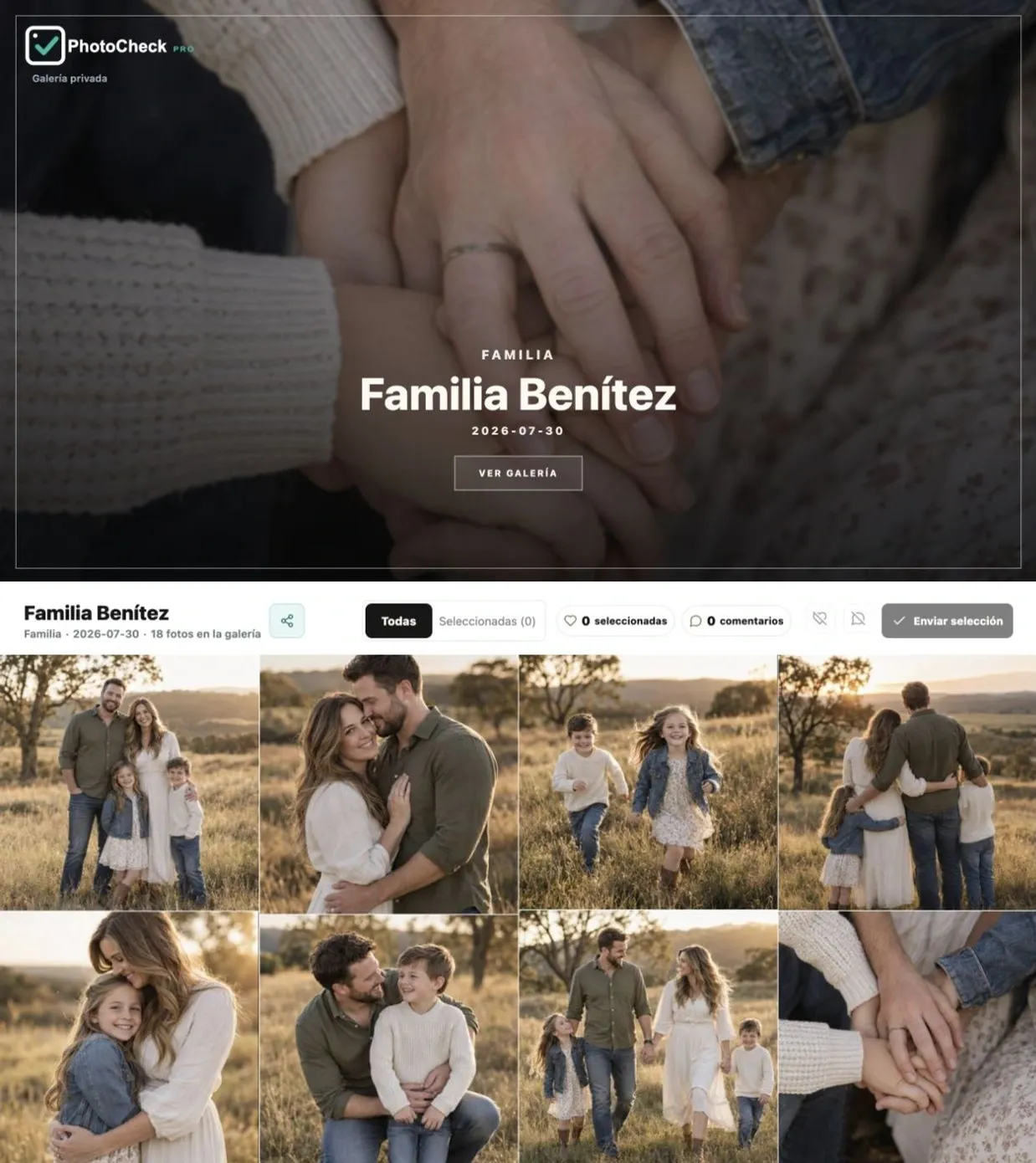 Portada y fotos de la galería Familia Benítez en PhotoCheck Pro